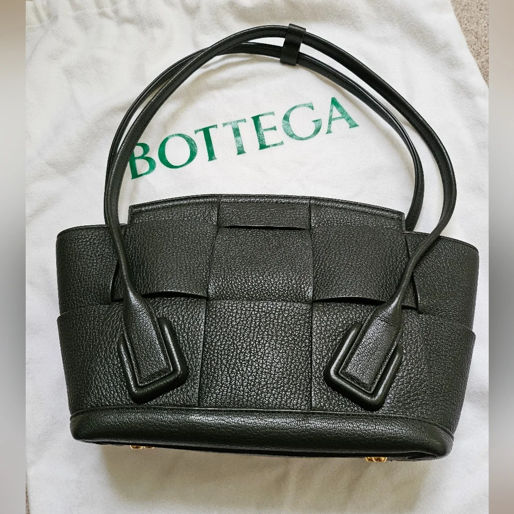 BOTTEGA VENETA Intrecciato Small Arco Tote Bag Leather Dark Green - Picture 3 of 8